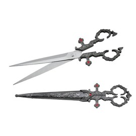 Wuu Jau H-6010-CH Renaissance Medieval Scissors Dagger, 11", Silver