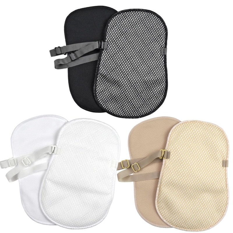 CREAL Underarm Sweat Protection, Washable, Underarm Sweat Pad, White, Black,