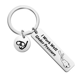 Scuba Diving Gift Scuba Diver Gift I Work Well Under Pressure Keychain Extreme Sports Jewelry Great Gift for Divers (Under Pressure K)