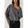 QINSEN Women Polar Fleece Sweatshirt Half Zip Long Sleeve Cozy