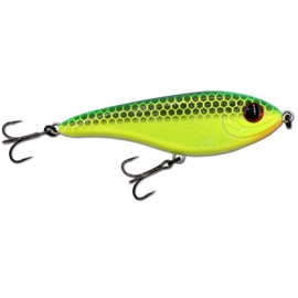 Angel-Berger Wild Devil Baits Pike Master Jerkbait Jerk Wobbler Hardbait (UV Chartreuse, 12 cm / Sinking)