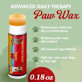Dog Cat Paw Wax 5.1g(0.18 oz) Soother Moisturize Pad Balm Natural Lick Safe Dogs Paw Protector Relieve Skin Irritations for Dry Cracked Damaged Dogs&Cats Paws,Nose,Elbows Stick (Pack of 10 Count)