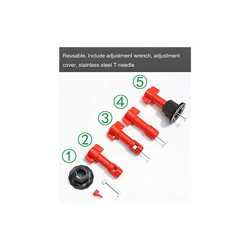 Becho Newest 100 PCS Replaceable Needle Tile Leveler Adjuster Flat