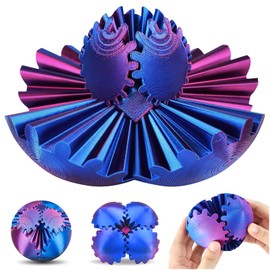 Gear Ball Fidget Toy, 3D Printed Gear Ball Gear Sphere Cube Fidget Toy Steampunk Whirling Wonder Fidget Helix Screw Fidget Toy Sensory Toys Stress Relief Toy Gift for Kids and Adults
