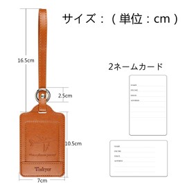 Teskyer Luggage Tags for Suitcases Business Trip Tags Number Plates Bag Name Tags Leather Travel Hand Luggage Labels Anti-Loss Three-Pack (Brown)