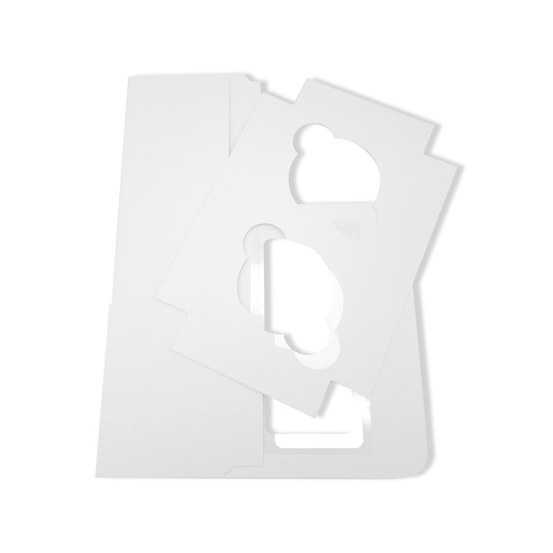R&J 12 Pack - 2 Hole Cupcake Boxes, White Bakery