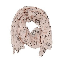 mugesh Scarf Music Motifs - Beautiful Gift for Musicians, lightpink