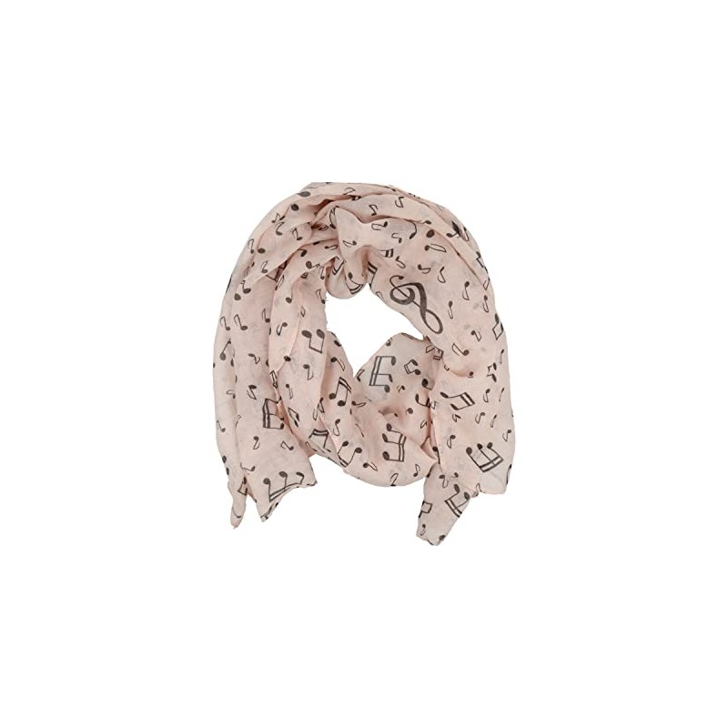 mugesh Scarf Music Motifs - Beautiful Gift for Musicians, lightpink