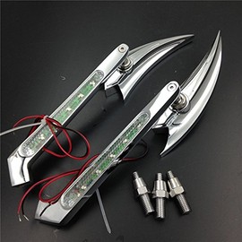 SMT-Blade Turn signals Running Custom Mirror Compatible With H-D softail FatBoy OVAL Shape [B00V2ZNAUE]