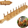 4 Pcs Bamboo Taco Holder with Tong Bamboo Taco Tray