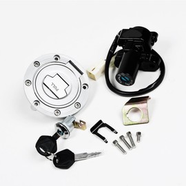 Astra Depot cap Motorcycle Ignition Switch with Key, Ignition Switch Fuel Gas Cap with Seat Lock & Keys Compatible For Yamaha 4 wire 2 plug model FJR1300/YZF R1/YZF R6/ YZF R6SFZ6