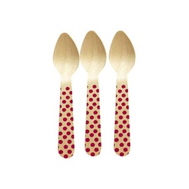Perfect Stix Polka Dot Spoon 110 36-Purple Printed Wooden Spoons with Purple Polka Dot Pattern, 4.5" (Pack of 36)