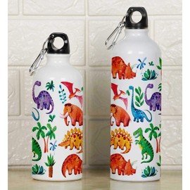 Printtoo Dinosaur Mammoth Print Print Aluminium Sports Water Bottle With Carabiner Clip 650ml/21.9oz