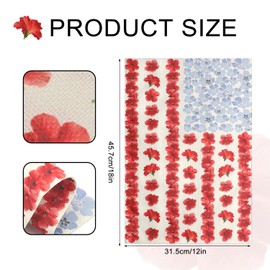 Myosotis Poppy Memorial Garden Flag, 12x18in Double Sided Spring Garden Patriotic American Memorial Flag for Seasonal Yard Outdoor Farmhouse Wall Decoration