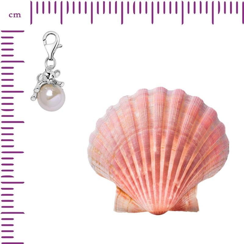 Quiges 925 Silver Elephant Charm Pendant with Lobster Clasp for