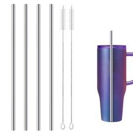 Metal Straws Reusable Compatible with IRON °FLASK 40oz Tumbler，Stainless Steel Metal Straw Compatible with IRON °FLASK 30oz Tumbler 4Pcs