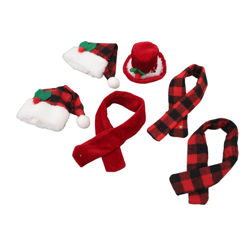 Christmas Wine Bottle Knit Hat Scarf Set Small Nylon Cotton