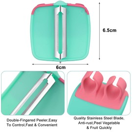 4 Piezas Peladores de Verduras con Dedos Pelador de Palmas Patatas Frutas de Cocina con Cómoda Empuñadura de Goma para Dedos para Pelar Calabaza Zanahoria Pepino Patatas