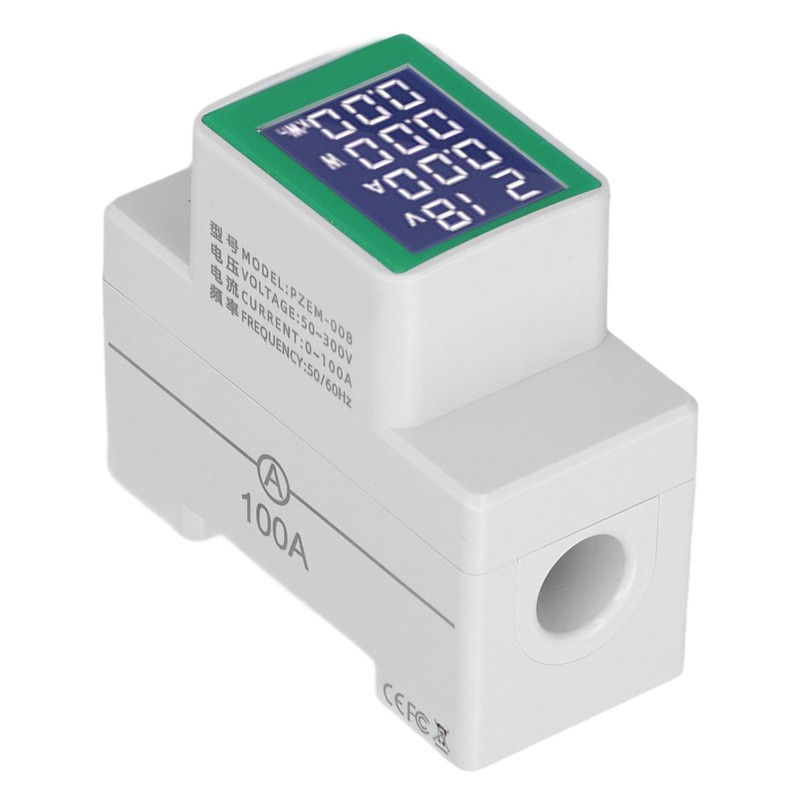 DIN Rail Meter Digital Voltmeter Ammeter Power Energy Monitor Multimeter