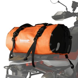 Rhinowalk Waterproof Dry Bag 45L Duffle Bag Motorcycle Travel Luggage with Large Storage Space Motorbike Rear Rack Trunk Bag for Boating, Bicycle-Orange