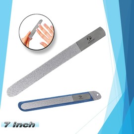 Diamond Deb Foot Skin & Nail File 7" Light Weight Podiatry Chiropody Stainless Steel - Hand & Toenail File - Double Sided Diamond DEST Coded - Come with Pouch 7 inch (18cm)