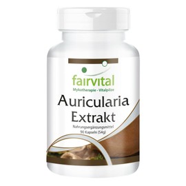 Fairvital Auricularia Extract 500 mg - High Dose - Judas Ear - 30% Polysaccharides - Vegan - 90 Capsules