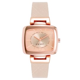 NINE WEST Women's Strap Watch, Blush Pink/Rose Gold, Quartz Movement