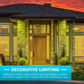 LUXRITE A19 Yellow LED Bug Light Bulbs, 60W Equivalent, Non-Dimmable, UL Listed, E26 Standard Base, Indoor Outdoor, Porch, Deck, Patio, Backyard, Front Door, Home Lighting