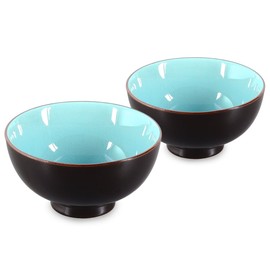 Matcha Bowls Set of 2 250 ml Crackle Pattern Sky Blue Original Aricola®