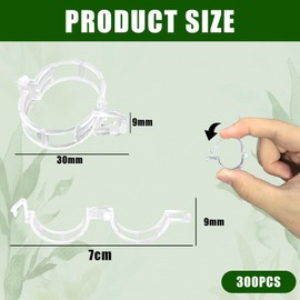 Tuxuzal Pack of 300 Plant Clips for Tomatoes, Plant Clips for Climbing Plants, Plastic Plant Clips, Tomato Clips, Trellis Clips, Tomato Hooks, Plant Support Clip Clips for Plants