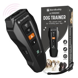 BarxBuddy BarxBuddy 2nd Gen Dog Bark Deterrent Devices | Long Range Ultrasonic | Bark Collar Alternative | Dog Training Indoor/Outdoor | Rechargeable Anti Bark Device for Dogs (Black)