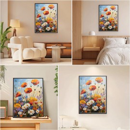 MEIYUDA Painting by Numbers Adults, Flowers and Plants, Craft Set, Painting by Numbers, DIY Set with Brushes and Acrylic Paints, Hand Painted Oil Painting Canvas for Home Décor, 30 x 40 cm (without