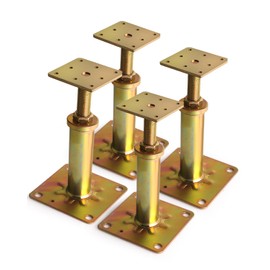4 Pack House Floor Jacks, Adjustable Jack Post for Leveling, 6.5"-8.5" Height Telescoping Screw Jacks, Heavy Duty Support for Basement, Floor Joist, Beam & Foundation Repair, Temporary Support,Gold