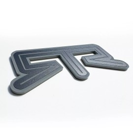 FMS Gear (1) GREY RTR Emblem Fits FORD MUSTANG Rear Deck Lid Badge Nameplate Trunk Decal