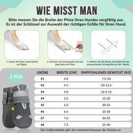 SlowTon Dog Shoes Paw Protection, Pack of 2 Breathable Dog Shoes Outdoor with Non-Slip Sole, Adjustable Reflective Velcro Dog Boots for Small, Medium and Large Dogs