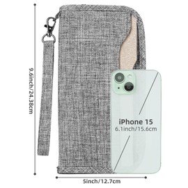 Passport Holder for Travel Family, Travel Wallet Document Organizer, Passport Wallet for Women/Men, RFID Passport Holder Travel Essentials Trifold Wallet, 02 Gray