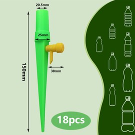 Watering System Potted Plants, Pack of 18 Balcony Watering System, Adjustable Automatic Plant Watering, Timer Watering, Holiday Watering Plants Water Dispenser (A)
