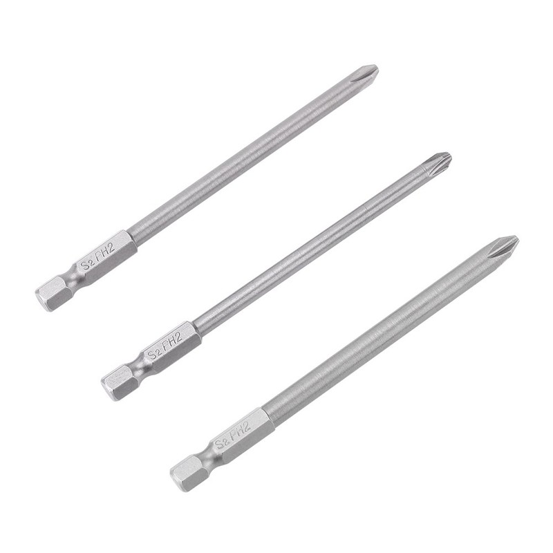 Long Magnetic BST Screwdriver Bits, Akozon 10 Pieces (Slotted +
