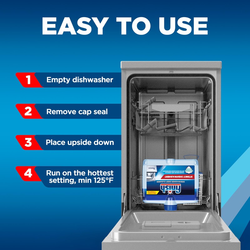 Finish Dishwasher Cleaner Liquid, Deep Cleans Hidden Grease & Limescale,