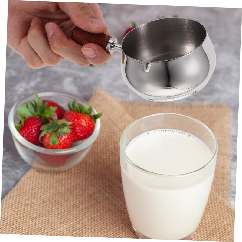 Gatuida Versatile Sauce Dishes Stainless Steel Sauce Pan Wood Handle
