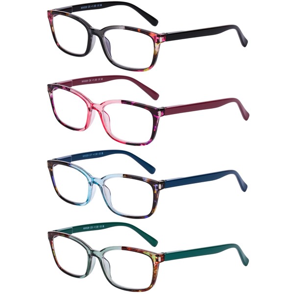 DOOViC-Gafas de lectura para mujer con bloqueo de luz azul, diseño elegante, para lectores de mujer, fuerza 2.0