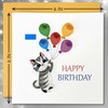 EcoLeafy Dot Cat Birthday Card - Quilled Tabby Cat Birthday