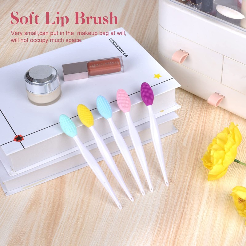 5 Pcs Facial Cleansing Brush,Lip Scrub Brush,Silicone Face Mask Brush