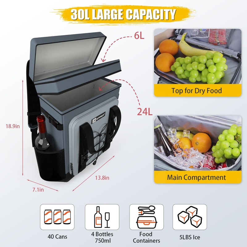Backpack Cooler - AYAMAYA Upgrade Leakproof Cooler Backpack with Padded