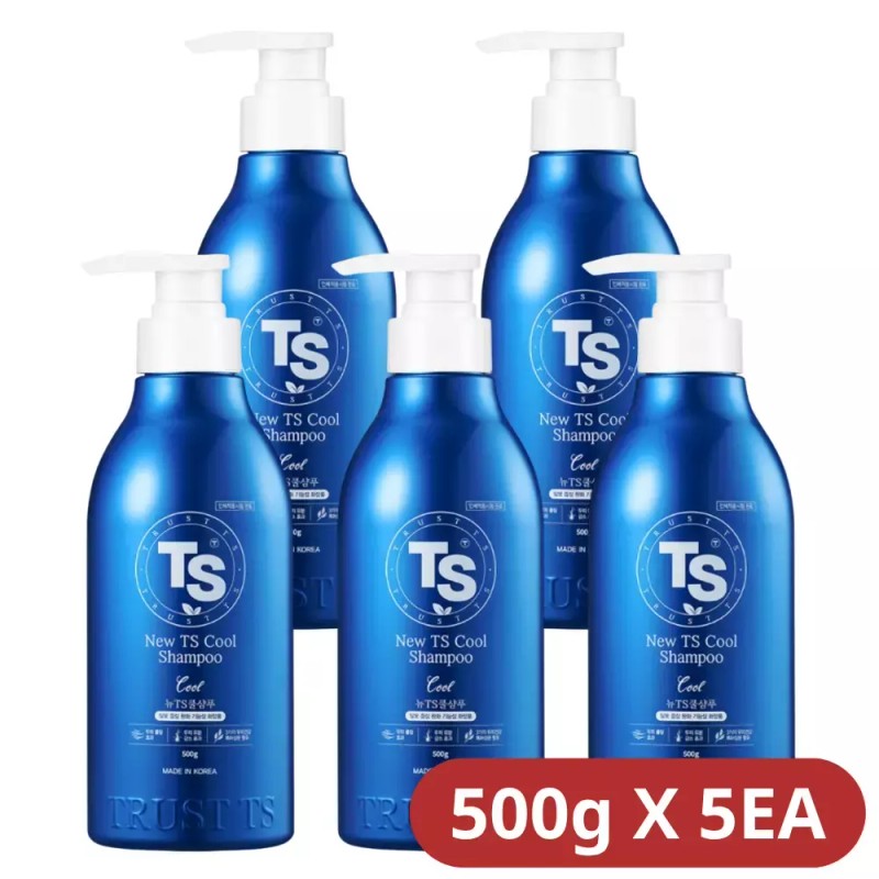 New TS 뉴TS 쿨샴푸 500g X 5EA + 소분 파우치