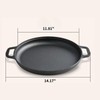 GOVNPJ Cast Iron Pizza Pan - 12 Inch Pre-Seasoned Cast