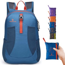 Sinotron Outdoor Backpack, Ultra-lightweight, Portable, Foldable, Durable, 5.8 gal (22 L) Large Capacity, Multicolor, For Vacations, School, Camping, Shopping, Green, Blue, Red, Navy, Black, blue