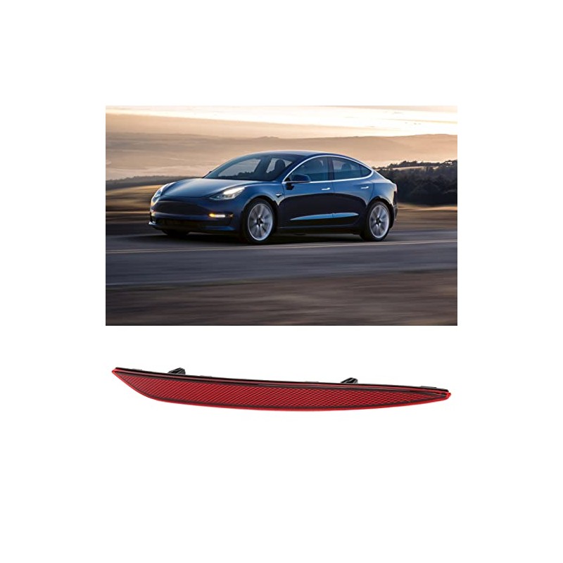 Rear Bumper Reflector for Model 3 2017 to 2023, Red