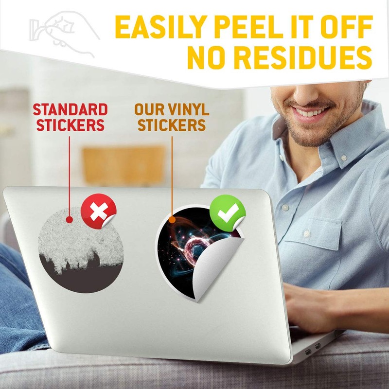 Vinyl Stickers (Set of 2) 7.5cm - ATIC Particles Science