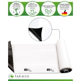 EraGreen Premium Silo Film 150 µm in 6 m Width (Sold by the Metre) – Tarpaulin Extremely Stretchy – Ideal for Pools, Garden & Construction, UV-Stable, Pool Tarpaulin Black/White, Cover Film